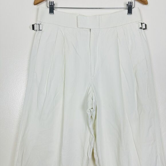 Gucci High Rise Belted Wide Leg Trousers Pants Waist 31 Off white - Picture 2 of 16